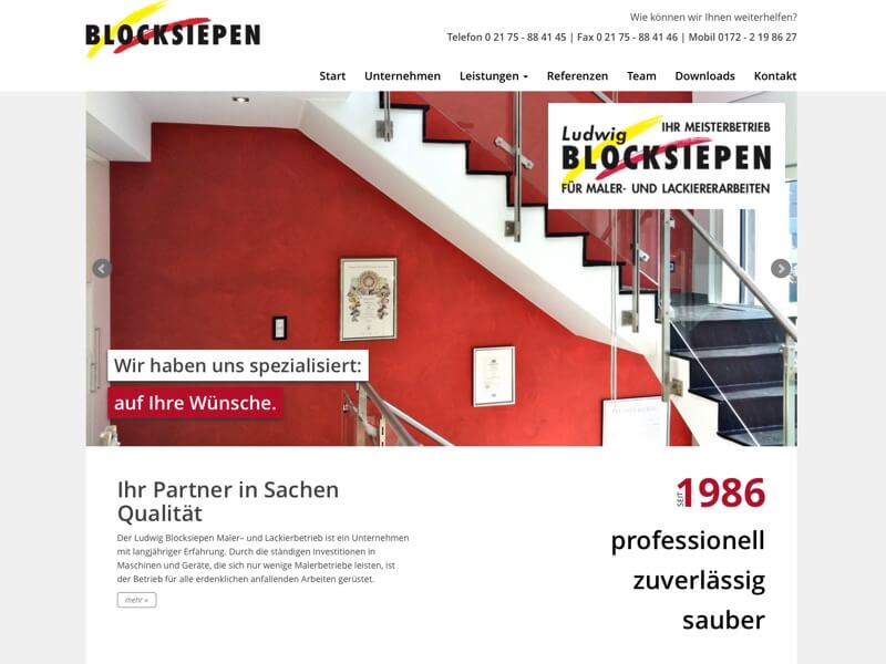 Homepage von Malermeister Blocksiepen aus Leichlingen